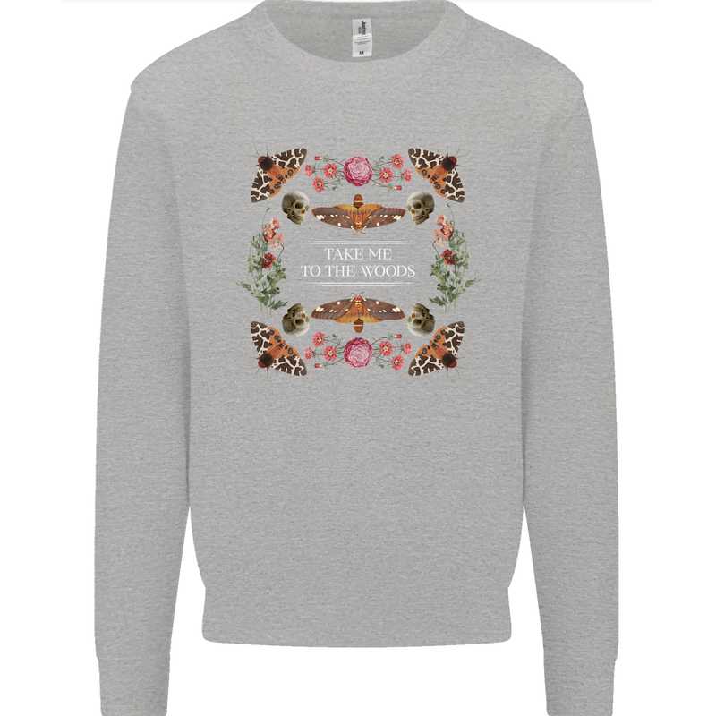 To the Woods Nature Outdoors Kids Sweatshirt Jumper Sports Grey