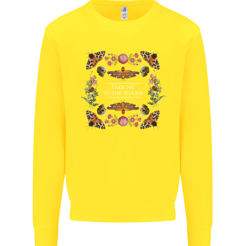 To the Woods Nature Outdoors Kids Sweatshirt Jumper Yellow