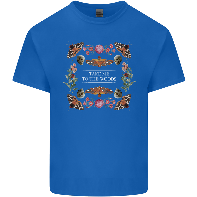 To the Woods Nature Outdoors Mens Cotton T-Shirt Tee Top Royal Blue