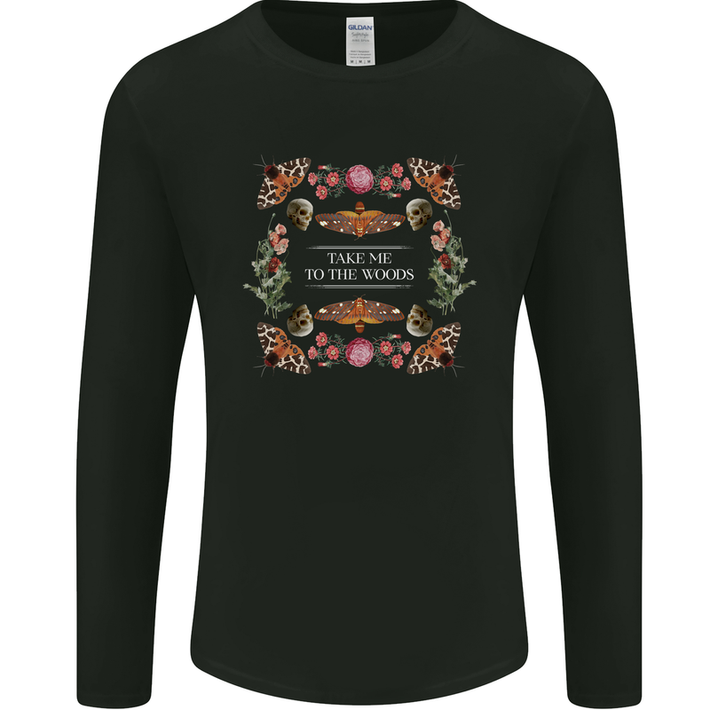To the Woods Nature Outdoors Mens Long Sleeve T-Shirt Black