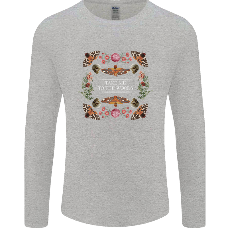 To the Woods Nature Outdoors Mens Long Sleeve T-Shirt Sports Grey