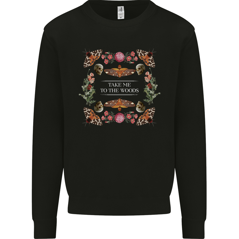 To the Woods Nature Outdoors Mens Sweatshirt Jumper Black