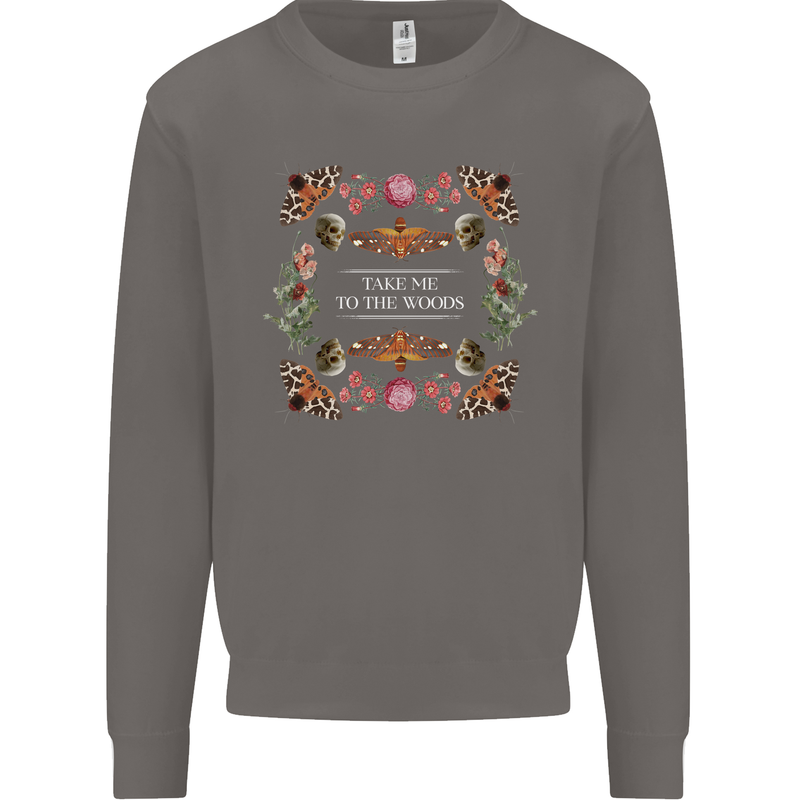 To the Woods Nature Outdoors Mens Sweatshirt Jumper Charcoal