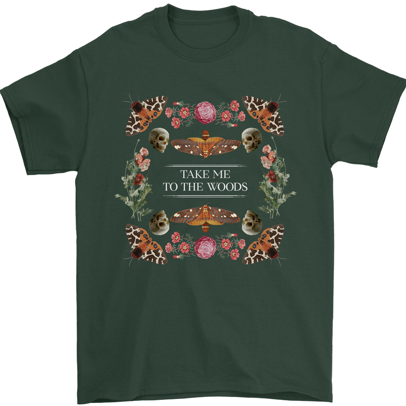 To the Woods Nature Outdoors Mens T-Shirt 100% Cotton Forest Green