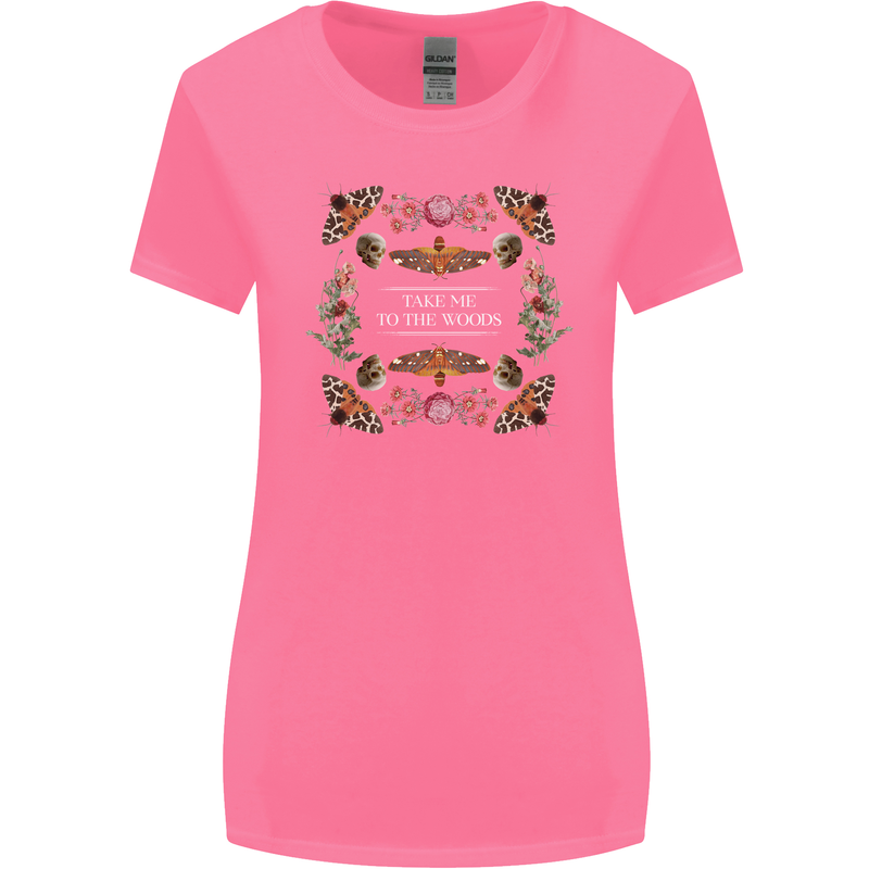 To the Woods Nature Outdoors Womens Wider Cut T-Shirt Azalea