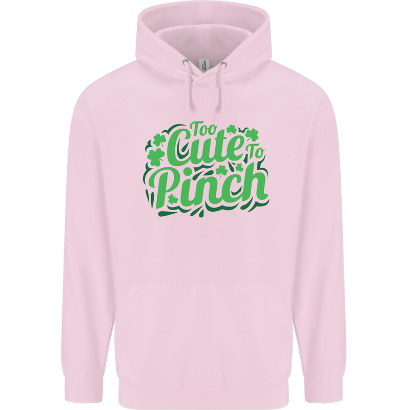 Too Cute to Pinch St. Patrick's Day Childrens Kids Hoodie Light Pink