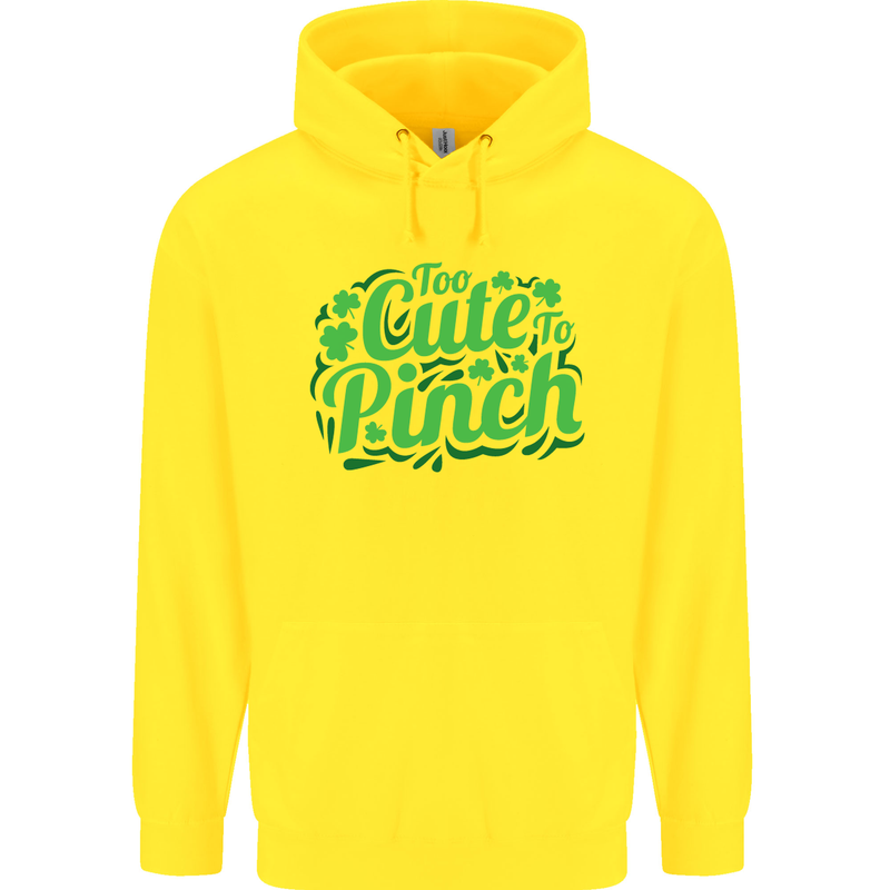 Too Cute to Pinch St. Patrick's Day Childrens Kids Hoodie Yellow