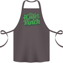 Too Cute to Pinch St. Patrick's Day Cotton Apron 100% Organic Dark Grey