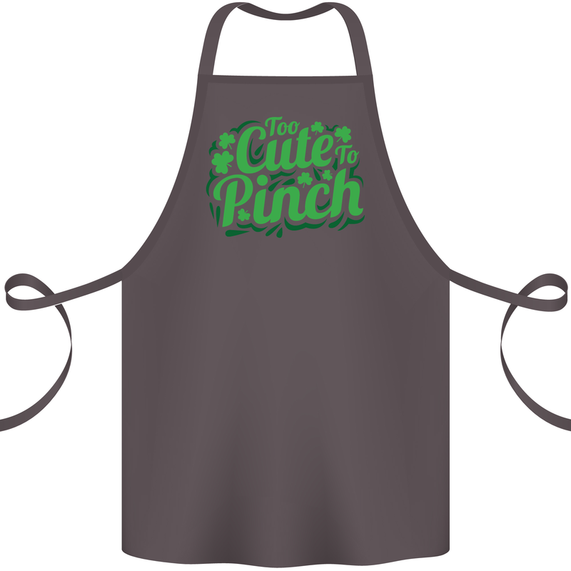 Too Cute to Pinch St. Patrick's Day Cotton Apron 100% Organic Dark Grey