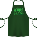 Too Cute to Pinch St. Patrick's Day Cotton Apron 100% Organic Forest Green