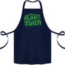 Too Cute to Pinch St. Patrick's Day Cotton Apron 100% Organic Navy Blue