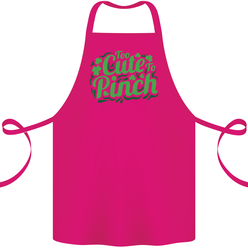 Too Cute to Pinch St. Patrick's Day Cotton Apron 100% Organic Pink