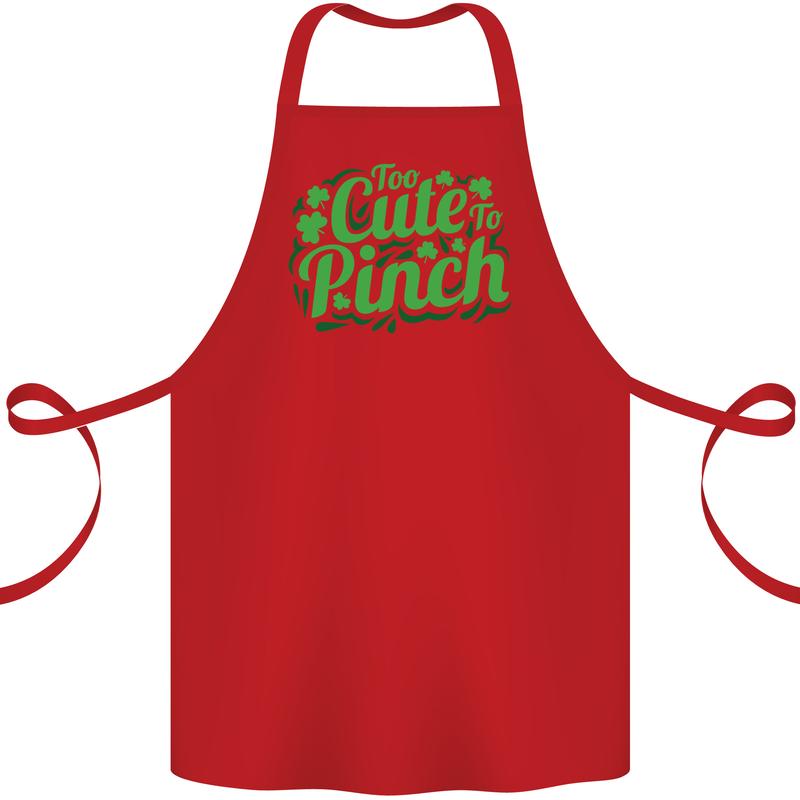 Too Cute to Pinch St. Patrick's Day Cotton Apron 100% Organic Red