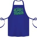 Too Cute to Pinch St. Patrick's Day Cotton Apron 100% Organic Royal Blue