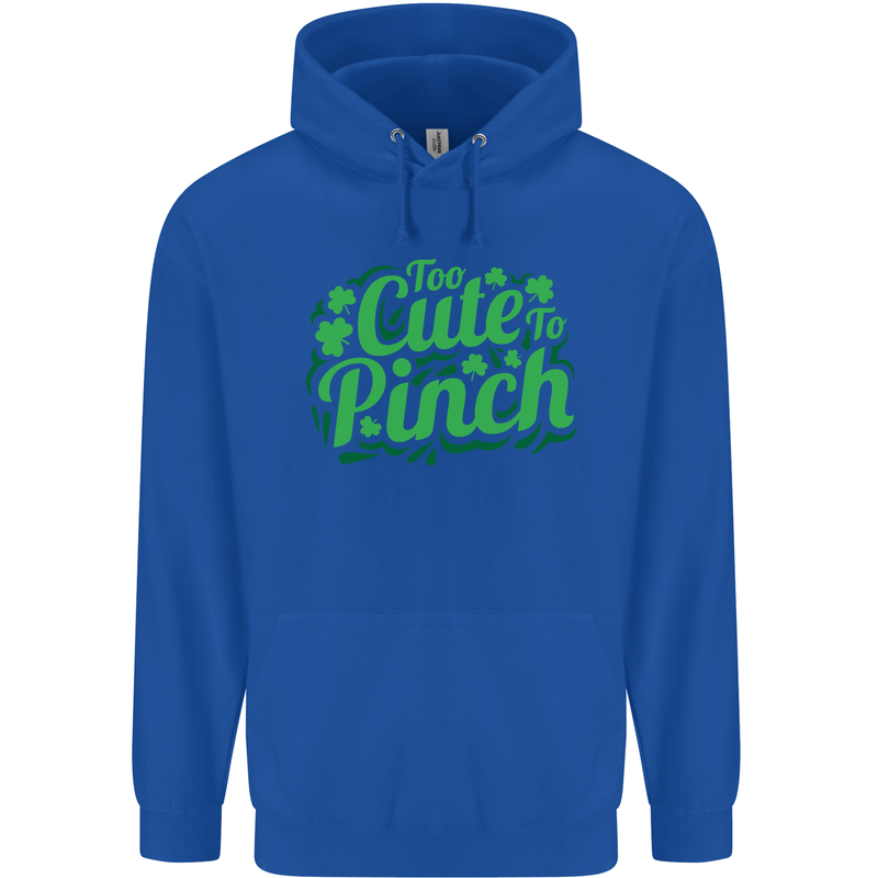 Too Cute to Pinch St. Patrick's Day Mens 80% Cotton Hoodie Royal Blue