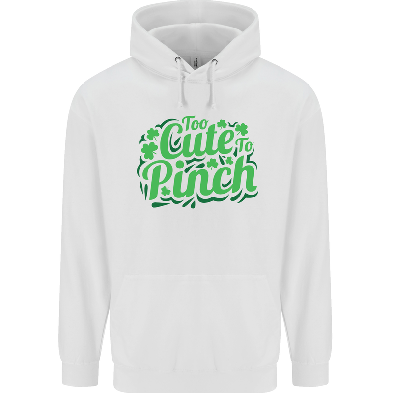 Too Cute to Pinch St. Patrick's Day Mens 80% Cotton Hoodie White
