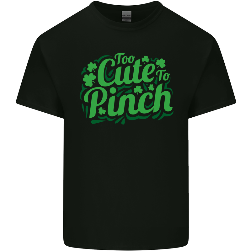 Too Cute to Pinch St. Patrick's Day Mens Cotton T-Shirt Tee Top Black