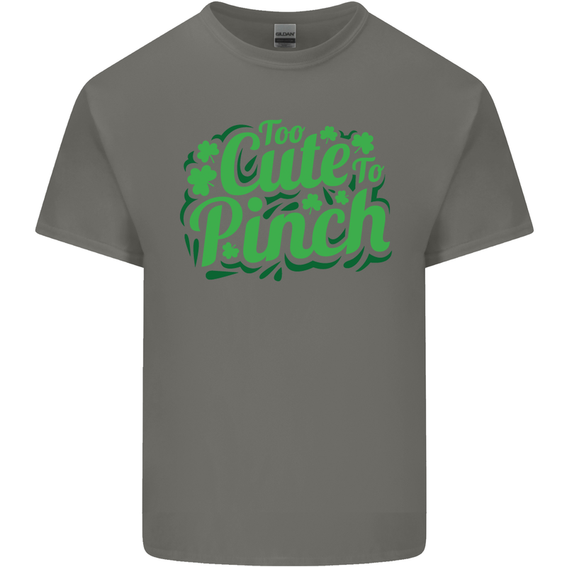 Too Cute to Pinch St. Patrick's Day Mens Cotton T-Shirt Tee Top Charcoal