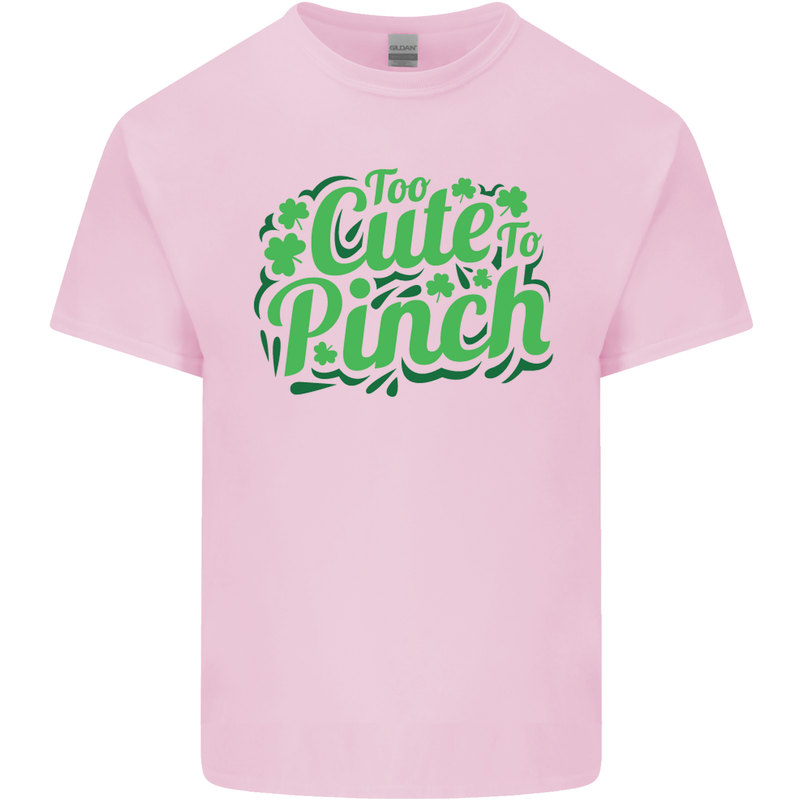 Too Cute to Pinch St. Patrick's Day Mens Cotton T-Shirt Tee Top Light Pink