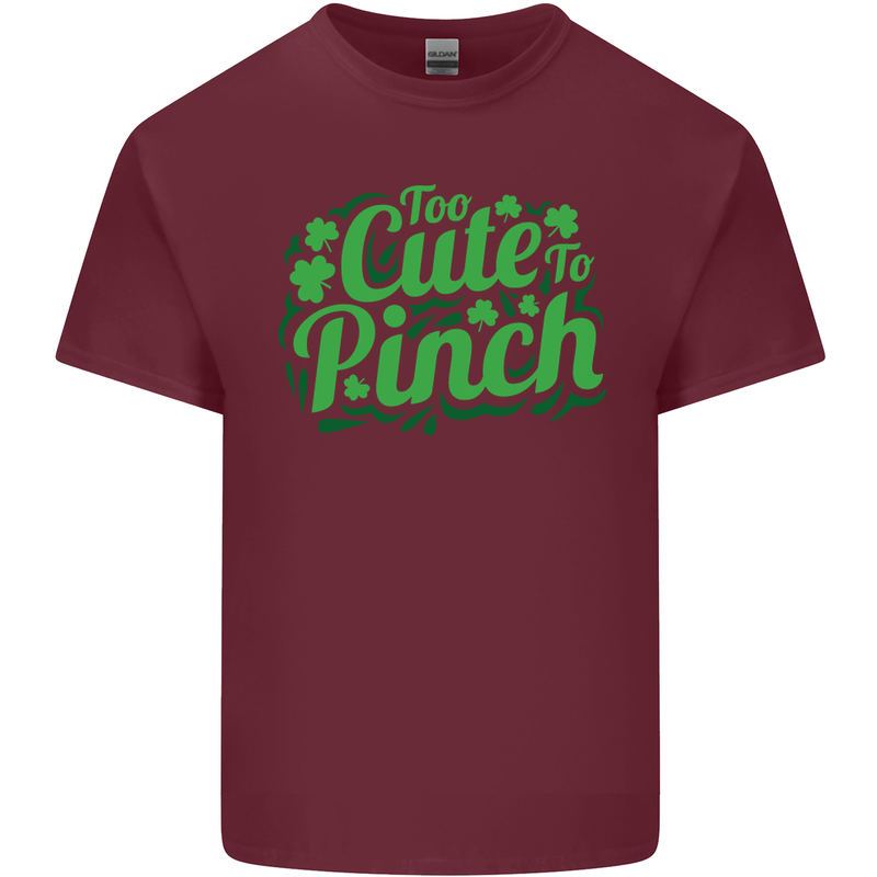 Too Cute to Pinch St. Patrick's Day Mens Cotton T-Shirt Tee Top Maroon