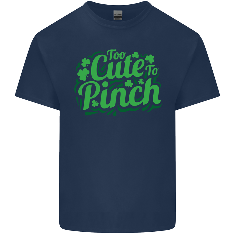 Too Cute to Pinch St. Patrick's Day Mens Cotton T-Shirt Tee Top Navy Blue