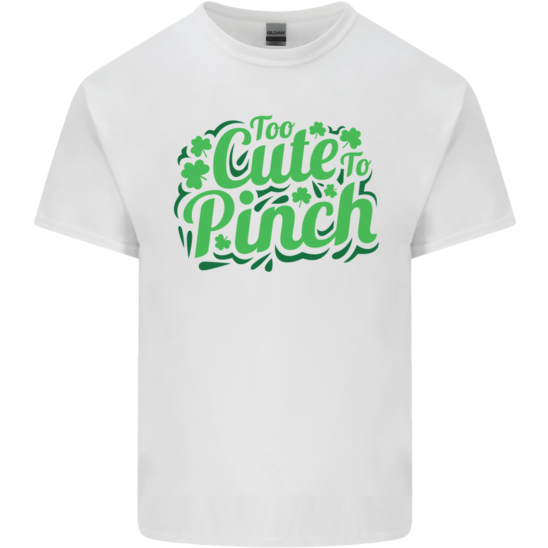 Too Cute to Pinch St. Patrick's Day Mens Cotton T-Shirt Tee Top White