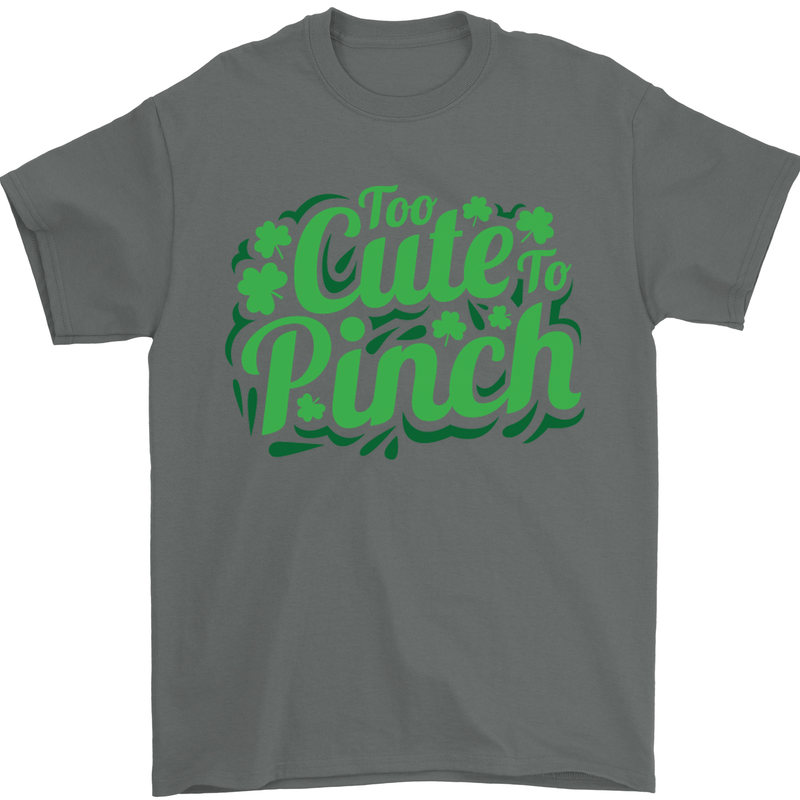 Too Cute to Pinch St. Patrick's Day Mens T-Shirt Cotton Gildan Charcoal