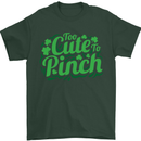 Too Cute to Pinch St. Patrick's Day Mens T-Shirt Cotton Gildan Forest Green