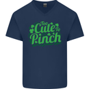 Too Cute to Pinch St. Patrick's Day Mens V-Neck Cotton T-Shirt Navy Blue