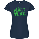 Too Cute to Pinch St. Patrick's Day Womens Petite Cut T-Shirt Navy Blue