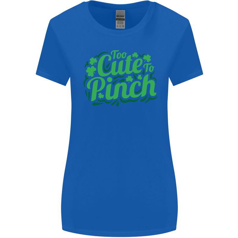 Too Cute to Pinch St. Patrick's Day Womens Wider Cut T-Shirt Royal Blue