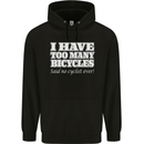 Too Many Bicycles Said No Cyclist Cycling Childrens Kids Hoodie Black