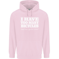 Too Many Bicycles Said No Cyclist Cycling Childrens Kids Hoodie Light Pink