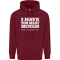 Too Many Bicycles Said No Cyclist Cycling Childrens Kids Hoodie Maroon