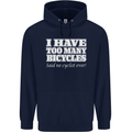 Too Many Bicycles Said No Cyclist Cycling Childrens Kids Hoodie Navy Blue