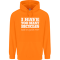 Too Many Bicycles Said No Cyclist Cycling Childrens Kids Hoodie Orange