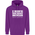 Too Many Bicycles Said No Cyclist Cycling Childrens Kids Hoodie Purple