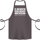 Too Many Bicycles Said No Cyclist Cycling Cotton Apron 100% Organic Dark Grey