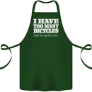 Too Many Bicycles Said No Cyclist Cycling Cotton Apron 100% Organic Forest Green