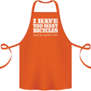 Too Many Bicycles Said No Cyclist Cycling Cotton Apron 100% Organic Orange