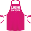 Too Many Bicycles Said No Cyclist Cycling Cotton Apron 100% Organic Pink