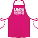 Too Many Bicycles Said No Cyclist Cycling Cotton Apron 100% Organic Pink