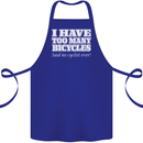 Too Many Bicycles Said No Cyclist Cycling Cotton Apron 100% Organic Royal Blue