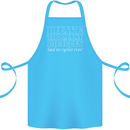 Too Many Bicycles Said No Cyclist Cycling Cotton Apron 100% Organic Turquoise
