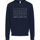 Too Many Bicycles Said No Cyclist Cycling Kids Sweatshirt Jumper Navy Blue