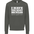Too Many Bicycles Said No Cyclist Cycling Kids Sweatshirt Jumper Storm Grey
