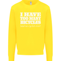 Too Many Bicycles Said No Cyclist Cycling Kids Sweatshirt Jumper Yellow