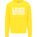 Too Many Bicycles Said No Cyclist Cycling Kids Sweatshirt Jumper Yellow