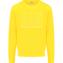 Too Many Bicycles Said No Cyclist Cycling Kids Sweatshirt Jumper Yellow