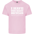 Too Many Bicycles Said No Cyclist Cycling Kids T-Shirt Childrens Light Pink